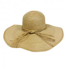 Hats – 12 PCS Straw Big Rim Hat - w/ Multi-String Bow - Natural - HT-SHA50203NT